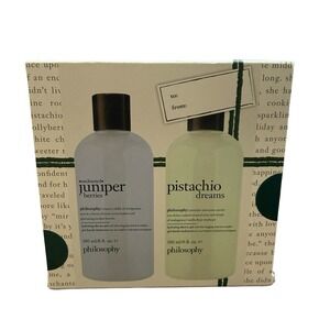 Philosophy Juniper Berries‎ & Pistachio Dreams Holiday Shower Gel Duo 6 oz Each